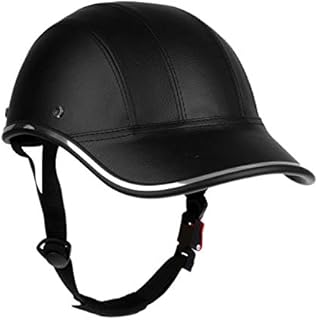 Bike Bicycle Caps Cycling Helmet Baseball Cap Safety Bicycle Helmet Adjustable Chin Strap Road Bike Helmet for MTB Skating (Black)