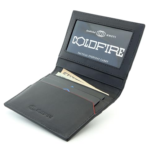 ColdFire Snake Eye Slim Leather Credit Card Holder - 10 Cards and ID Slots - RFID Blocking - Multi-Compartment Design - Snakeskin Pattern (Black Edges)2