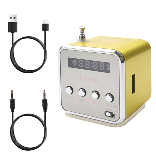 Mini Portable Digital Radio TDV26 Retro Rechargeable AM FM Radios Battery Powered Small Speaker TF Card Music Player with Extendable Antenna Display Xmas Gfits for Elderly Home Car Travel Outdoor
