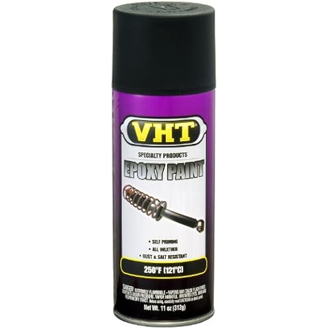 VHT SP652 Satin Black Epoxy All Weather Paint Can - 11 oz. Cover