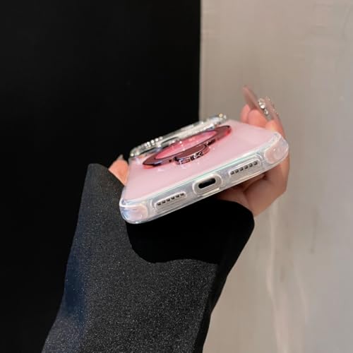 Coque iPhone 13 Pro Max support magnétique antichoc avec pied diamant pour téléphone Apple or