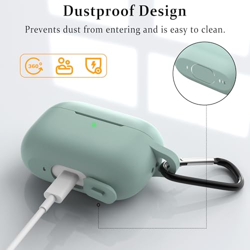 Image of Meliya for AirPods Pro /Pro 2 Case 2019 /2022 /2023 with Cleaner Kit, Soft Silicone Protective Case for Apple AirPods Pro 1st /2nd Generation with Keychain & Lanyard for Women Men, Succulent