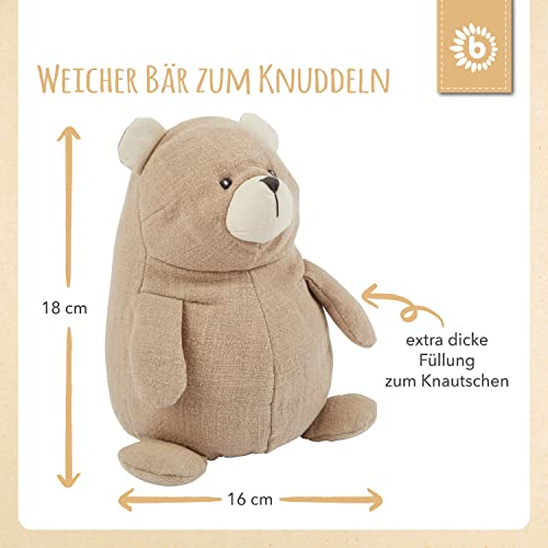 Bieco Kuscheltier Bär | 18 cm | Teddy Bär aus Leinenstoff | Baby Kuscheltier Mädchen & Junge | Leinen Kuscheltier Baby… – Bild 5