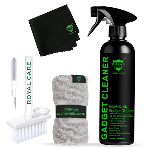 Image of Screen Cleaning Kit 300 ml for Laptop, Mobile, TV & Camera Lens | Anti-Static Non-Alcohol Spray + Microfiber Cloth + Multi-Purpose Brush | Safe for LED, LCD, OLED Screens & PCs
