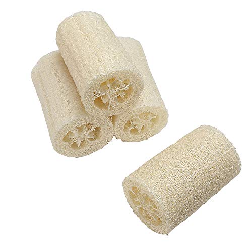 4 Pack Natural Exfoliating Loofah Sponges Natural Bath and Body Sponge