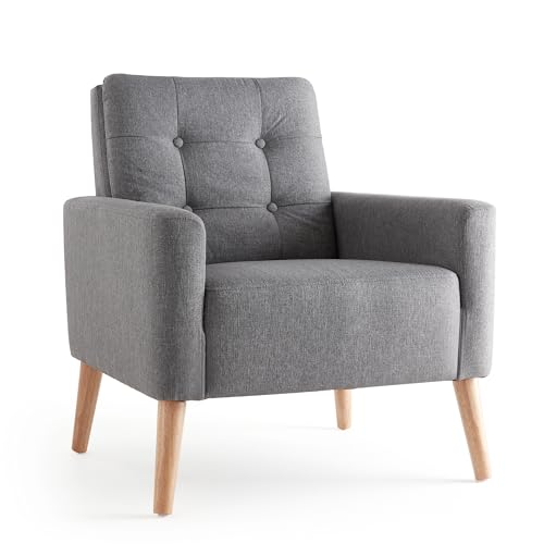 Mondeer Fauteuil, Canapé 1 Place en Polyester avec Pieds en Bois Massif Style Scandinave pour...