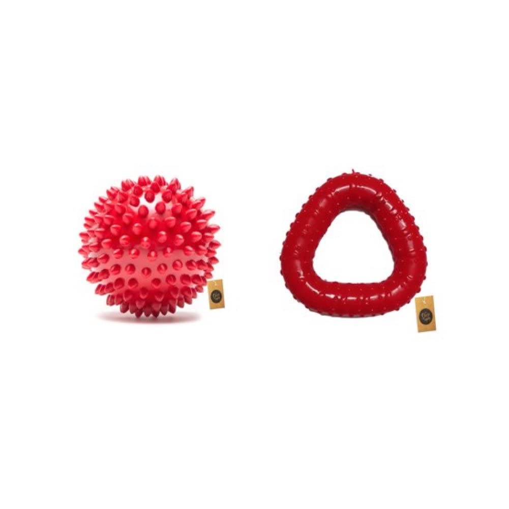 The Pets Company Rubber Dog Chew Toy Combo ( Dog Spike Ball 3" + Triangle Chew Toy 5") | Teething Toys for Puppies (B0BMLBT597) Amazon Price History, Amazon Price Tracker