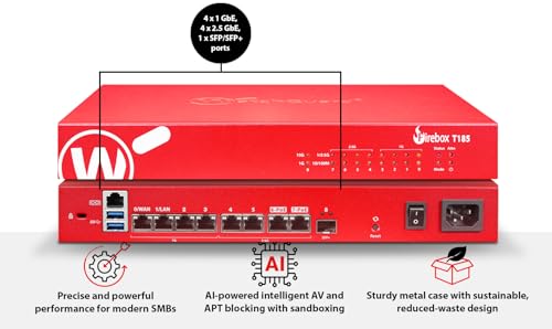 Watchguard Firebox M590 Enterprise-Grade Network Security Appliance with 3 Year Basic Security Suite License - - Advanced Firewall, VPN, Intrusion Prevention (WGM59000703)