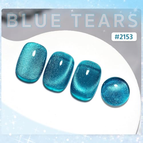 Image of BOLT BEE 9ML BLUE Galaxy Cat Eye Gel Nail Polish Glitter Magnetic Art Polish for Nail Designs | LED Soak-Off Gel Lacquer Strong & Long-Lasting Nail Art for Home & Salon - Blue