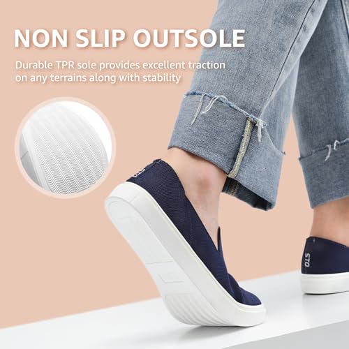 Image of STQ Slip on Shoes for Women Breathable Fashion Sneakers Comfortable Knit Casual Shoes