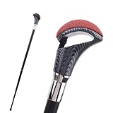 Red Black Leather Silver Walking Cane Fashion Decorative Walking Stick Gentleman Elegant Cosplay Cane Crosier 94cm