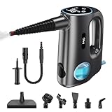 Olvy Handdampfreiniger 1200W Hochdruck Tragbarer Dampfreiniger mit 3 Dampfstufen und 10-teiligem Zubehör-Set, 400ml Wassertank, für Küche Bad Fliesen Polster
