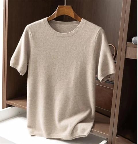 Men Cashmere Short Sleeve Knit Pullover Sweater T-Shirt Base Layer Shirt Thick Short Sleeve Shirt4