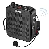 Portable Voice Amplifier with UHF Wrieless Microphone Headset, Giecy 30W Bluetooth Rechargeable Personal Voice Amplifier, PA System Speaker for Multiple Locations Classroom, Meetings and Outdoors
