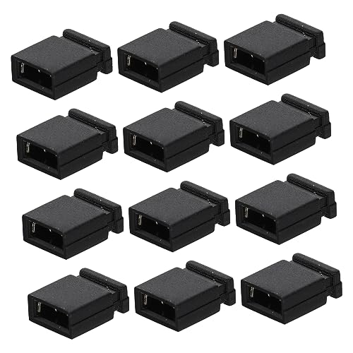 Mobestech 1000 Piezas gorra de puente gorras de puente cable soldar rizar hard drive tapa de puente de 2,54 mm tapa de cortocircuito derivación de placa de circuito pcb el plastico Black