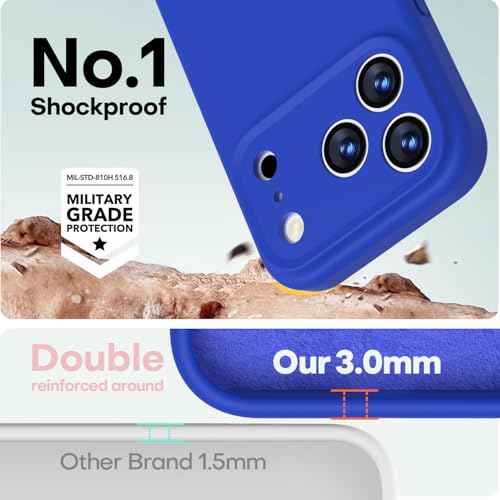Image of LOVE 3000 Designed for iPhone 17 Pro Case, Premium Silicone [Compatible with Magsafe][Soft Anti-Scratch Microfiber Lining] Shockproof Protective Phone Case for Men Women 6.3 inch, Klein Blue
