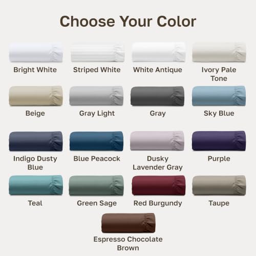 California Design Den Soft 100% Cotton Sateen Fitted Sheet Full, Grey - image 8