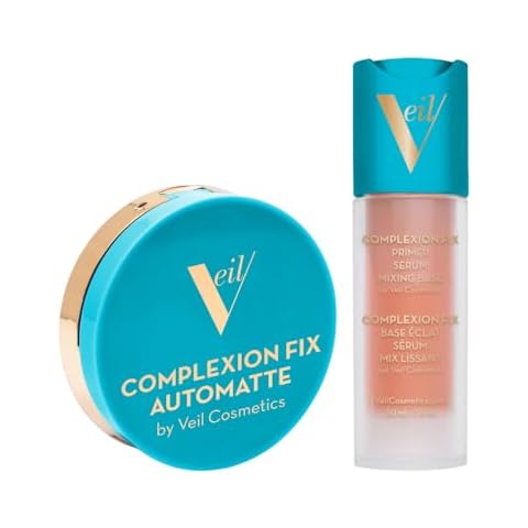 Veil Cosmetics - AutoMatte Mattifying Balm & Complexion Fix 3-in-1 Primer - Translucent Powderless Makeup Blur Pores & Fine Lines - Serum, Mixing Base, Primer - Hydrate, Brighten & Soothe - Vegan Cover