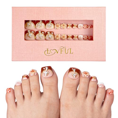LOVFUL Press on Toenails Vintage Boho Chic | 20 PCS