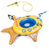 Schlauchboot Kinder mit 2 Wasserpistole mit großer Reichweite, Schwimmring Kinder Schwimmreifen Kinder Pool Luftmatratze Wasser Schwimmhilfe Kinder Wasserspielzeug Kinder Schwimmtier für 3-10 Jahre