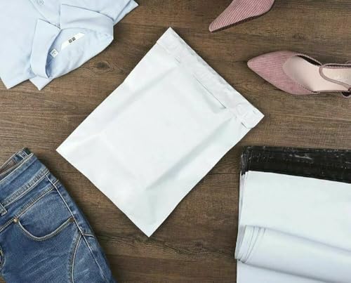 200-Pack Poly Mailers – Durable White Shipping & Mailing Bags with Strong Self-Seal Adhesive (200, 7.5