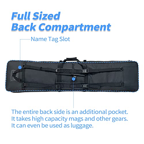 Sutekus Tactical Double Gun Case, Rifle Case, Padded Rifle Storage Backpack Integrated Pistol And Magazine Storage Bag (3 Sizes) (47" Black) #TOP4