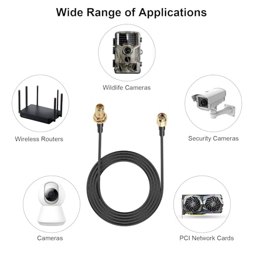 HENGBIRD Kabel przedłużający SMA, kabel antenowy RG174, kabel koncentryczny, antena Wi-Fi, wtyczka SMA do gniazda SMA, do routera modemu 4G LTE 5G, WiFi, GPS, SDR, kamera cofania 3 m