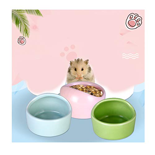 3 Pieces Hamster Ceramic Feeding Bowls, Food Bowls Anti-Bite Ceramic, Hamster Feeding Bowls Ceramic, Guinea Pig, Dishes, Water, Mouse Dog, Gerbil Squirrel, Feeder, Eating Basin, Pink, Blue, Green - Image 5