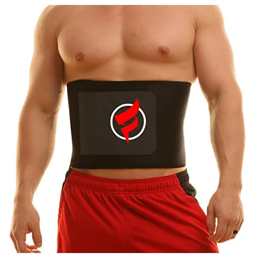 Fitru Waist Trimmer Sauna Ab Belt For Men & Women - Waist Trainer Stomach Wrap (Black, 10" X 50")