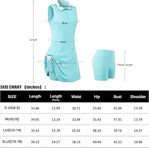 Freeye Golf Dress With Shorts Underneath, Tennis Dresses With Pocktets Athletic Summer Casual Collared Tank Dress Workout Casual Zippered Sport Clothes Attire Active-Wear Black And White Tie-Dye Xl #TOP5