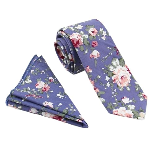 Corbata Casual Estampado Floral de Algodón 6cm