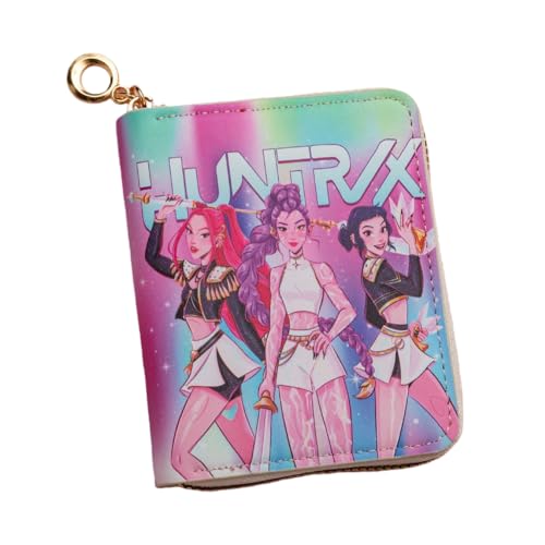 OMEIU Kids Girls Women Wallet Cute Trifold Wallet with Coin Purse Card Slots with Zip Pockets Gifts PU Leather (Kpop)