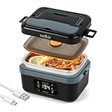 oofkit Electric Lunch Box For Adults(Men & Women),Heated Lunch Box Battery Powered With USB Charge port,Self Heating Coreless,Portable Food Warmer For meals on the go(1L Black)