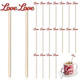 Whaline 120 Pcs Valentine's Day Love Wooden Stirrers Cocktail Stir Sticks Red Love Letter Coffee Drink Wood Stirrers Disposable for Beverage Chocolate Hot Drink Wedding Anniversary Home Party Supplies