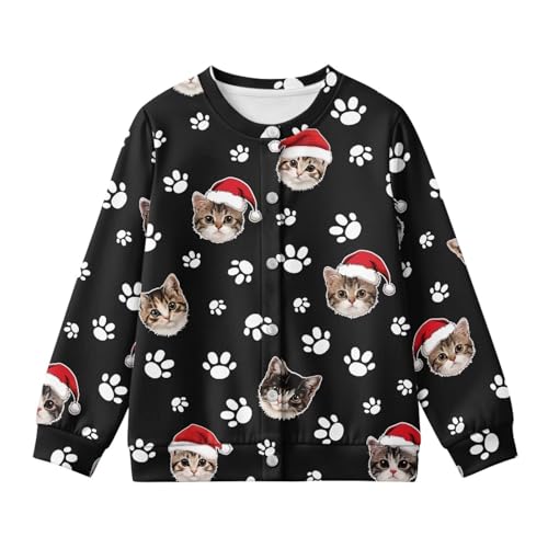 Image of Girls Cardigans Sweater Long Sleeve Crew Neck Button Down Sweaters School Outerwear for Kids Fall Winter Tops