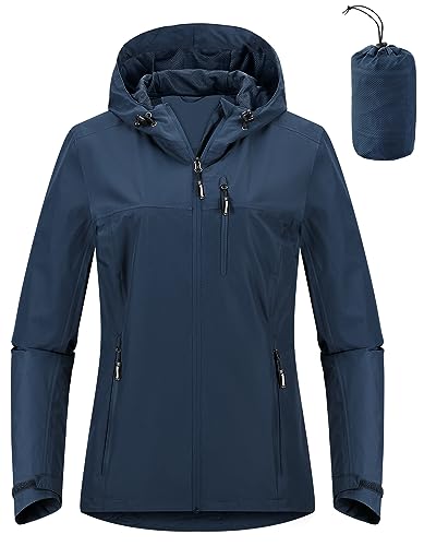 Outdoor Ventures Packable Rain Jacket Women Lightweight Waterproo...