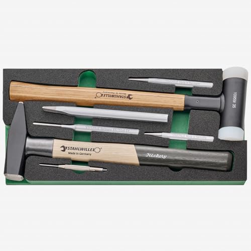 Stahlwille TCS 6 821/7 Striking Tool, Chisels, and Punch Set in Foam Inlay, 8 Pieces