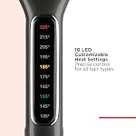 Revlon RVST2204F Copper Ceramic Hair Straightener, Advanced Copper Ceramic Technology, Flat Iron, 435°F (225°C) Professional High Heat, Dual Plate Straightener, 10 LED Heat Settings, Black