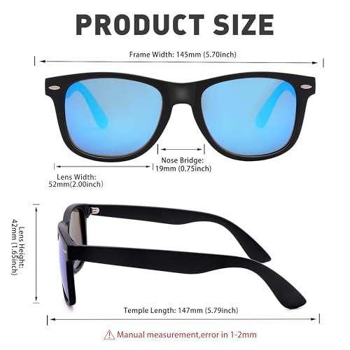 Image of Sunglasses Men, Square Polarized Sunglasses for Mens & Womens, Trendy Retro Sun Glasses Driving Fishing UV Protection