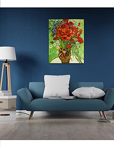 Decorarts - Red Poppies And Daisies, Vincent Van Gogh Art Reproduction. Giclee Canvas Prints Wall Art For Home Decor 30X24 #TOP2