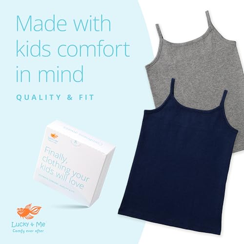 Lucky & Me | Gracie Girls Camisoles | Organic Cotton | Tagless | Wear on Its Own Or Layering Top | 3-Pack4