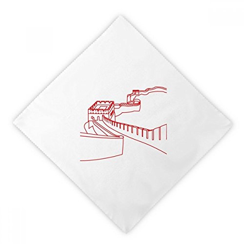 Servilletas de tela para almuerzo fáciles de lavar con estampado de la Gran Muralla China 2