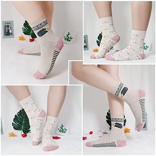 Lovful 2 Pairs Womens Casual Socks - Cute Crazy Lovely Animal Hedgehog,Multicoloured #TOP3