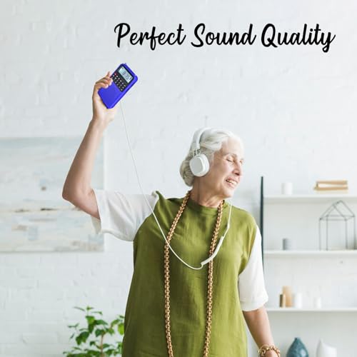 YOFITS YF39 3-in-1 Portable Radio AM FM MP3 Player Voice Recorder- Multi-Function Excellent Reception and Rechargeable Battery Small Receiver with Bluetooth & Emergency Flashlight for Outdoors(Blue)