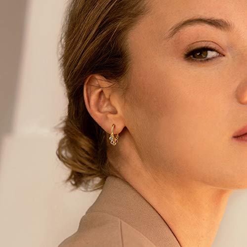 Mevecco Gold Colorful Cz Tassel Huggie Hoop Earrings 18K Gold Plated Dainty Small Multicolor Cz Tassel Dangle Drop Huggy Sleeper Earrings For Women Gift For Her #TOP1