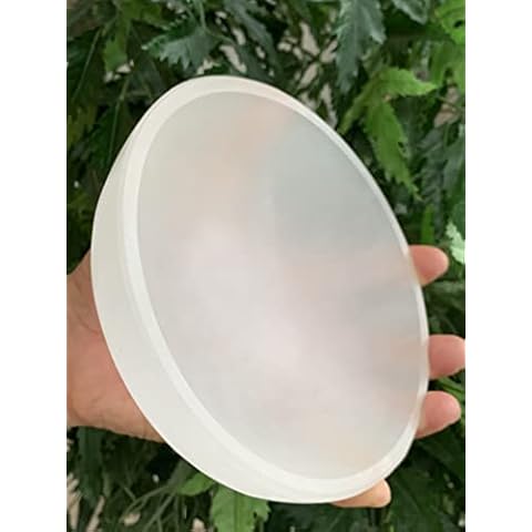 GAF TREASURES Extra Large Selenite Bowl, 6" Gemstone Carved Selenite Crystal Charging Bowl, Large Selenite Crystals Bowl For Smudging and Reiki Cover