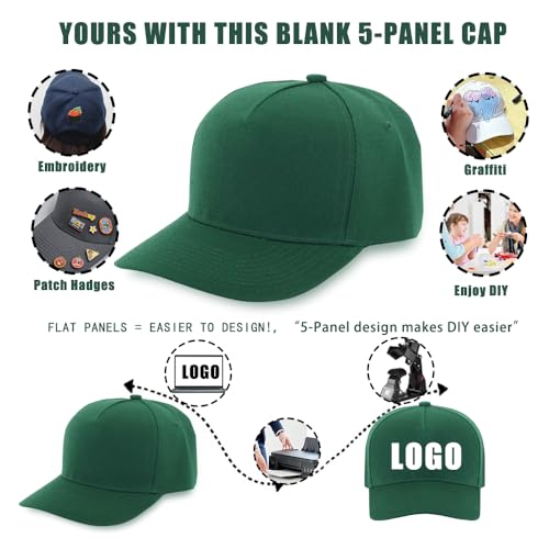 Image of 12 Pack Seamless Baseball Caps Wholesale Bulk - No Center Seam, DIY Friendly, Adjustable Breathable Lightweight for Men Women