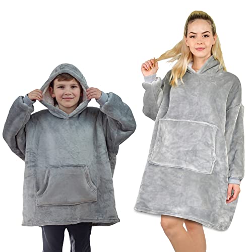 Allen & Mate Couverture à Sweat à Capuche pour Enfants, Sweat à Capuche à Couverture surdimensionnée, Robe de Chambre Chaude, Robe à Capuche Molle Douce, Cadeaux pour garçons Filles Adolescents Cover