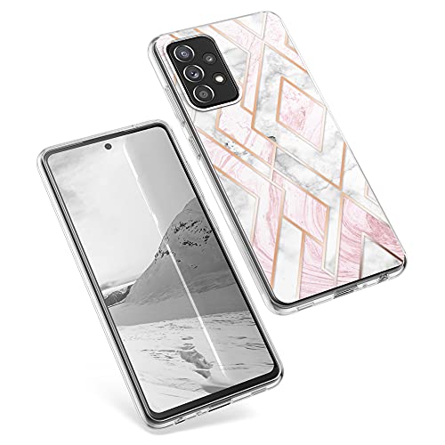 Kwmobile Case Compatible With Samsung Galaxy A52 / A52 5G / A52S 5G - Case Clear Tpu Cover With Design - Glory Mix 2 Rose Gold/White/Dusty Pink #TOP7
