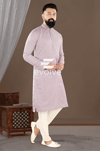 Image of Men Kurta Bottom Set Comfortable Fabric Traditional Indian Ethnic Dress for Wedding Ceremony Festival Celebration and Occasion | Onion